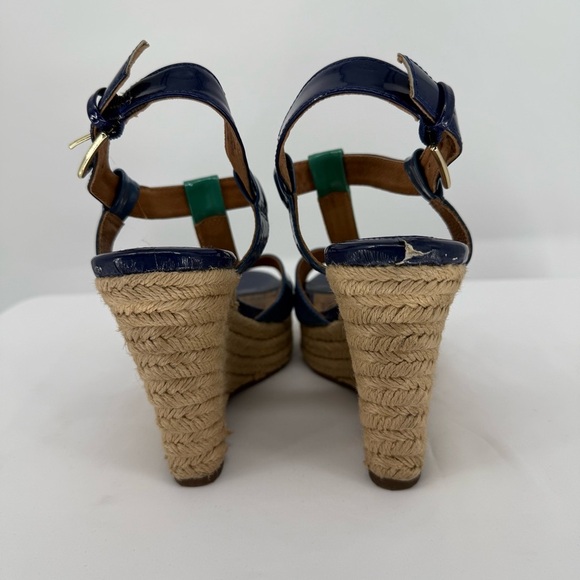 Sofft Womens Pedra T-Strap Wedge Sandals size 9.5M Blue Green Multi‎ Color - Picture 7 of 10